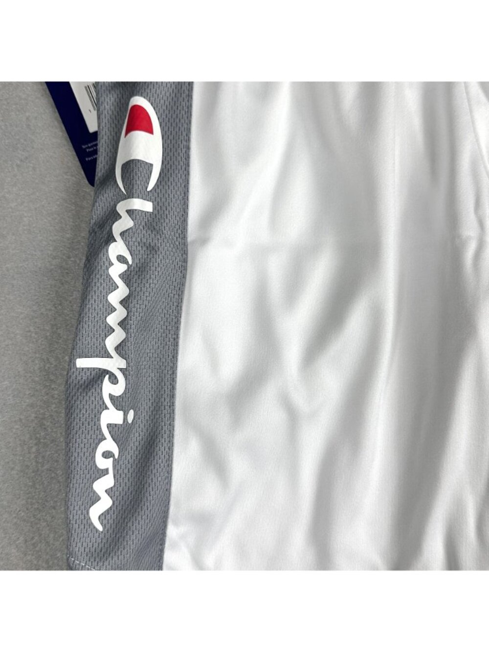 Champion Athletic Shorts Boys Small White Gray Elastic Waist Basketball Pockets - Picture 7 of 9